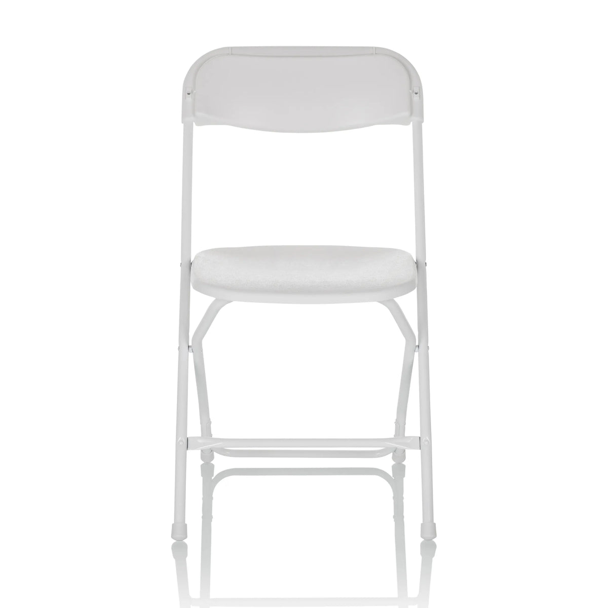 Weißer Outdoor-Stuhl TUDELA XXL W mit gepolsterter Sitzfläche und Gestell von hjh OFFICE – 360-Grad-Ansicht (Frontansicht 0°)