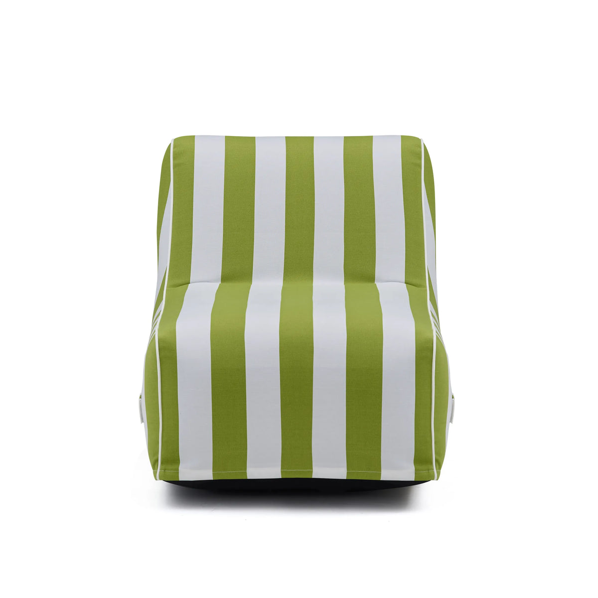 Grün-weiß gestreiftes Luftsofa Sitzolo Air mit vertikalen Streifen von hjh LIVING – 360-Grad-Ansicht (Frontansicht 0°)