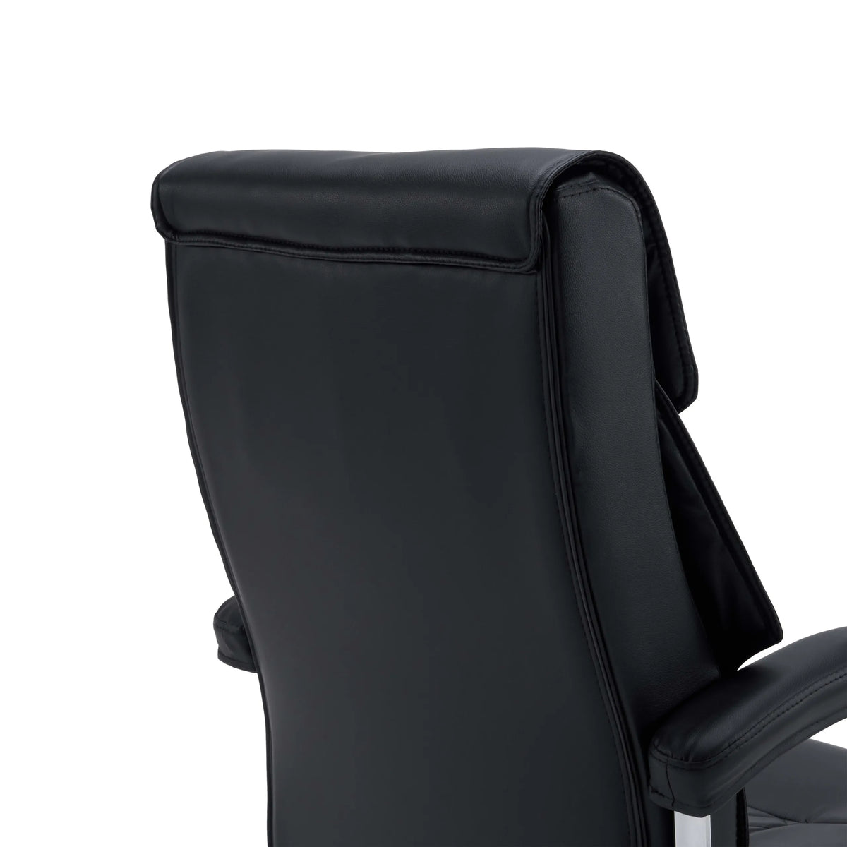Rückseite der Rückenlehne des Homeoffice-Bürostuhls Relax Prestio in Schwarz von MyBuero