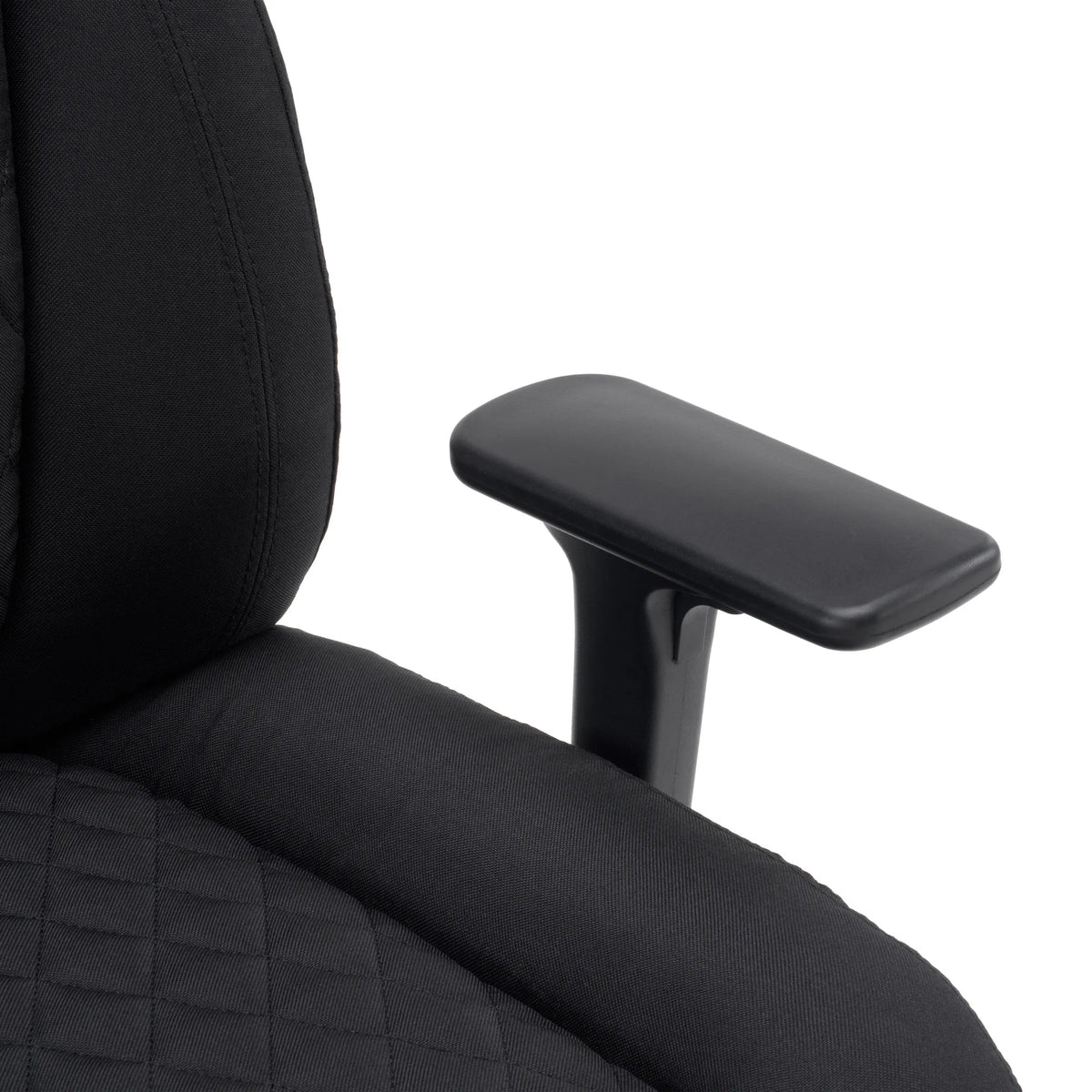 Schwarze Armlehne des Drehstuhls XXL Pullmann Gen2 mit Stoffbezug von hjh OFFICE