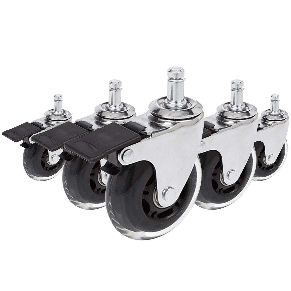 5x ROLO SKATE CT 11mm/75mm | mit Feststellbremse | Hartböden - Stuhlrollen