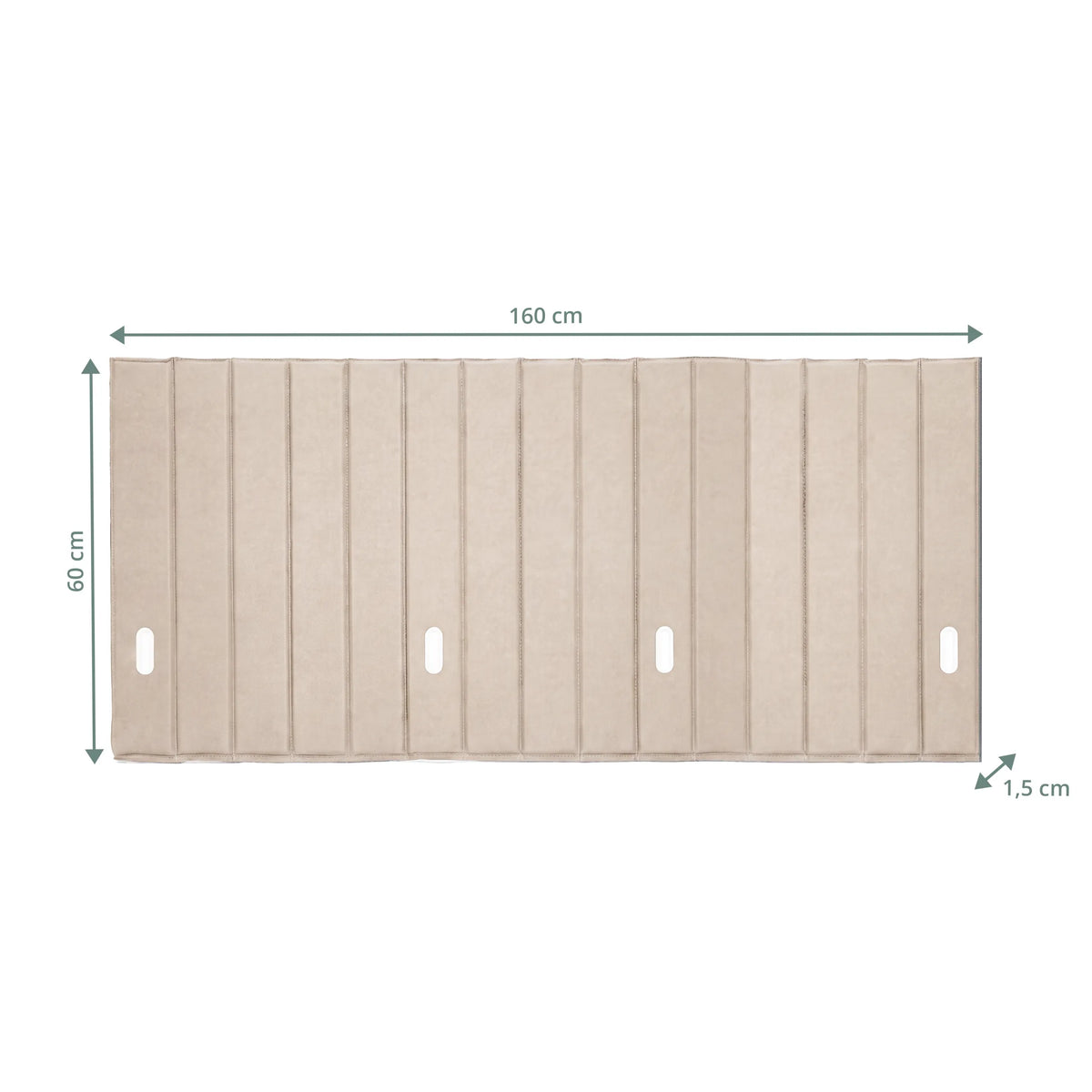 Technische Zeichnung der Tischtrennwand FLEXMIUT ROLL mit 160 × 60 cm von hjh OFFICE