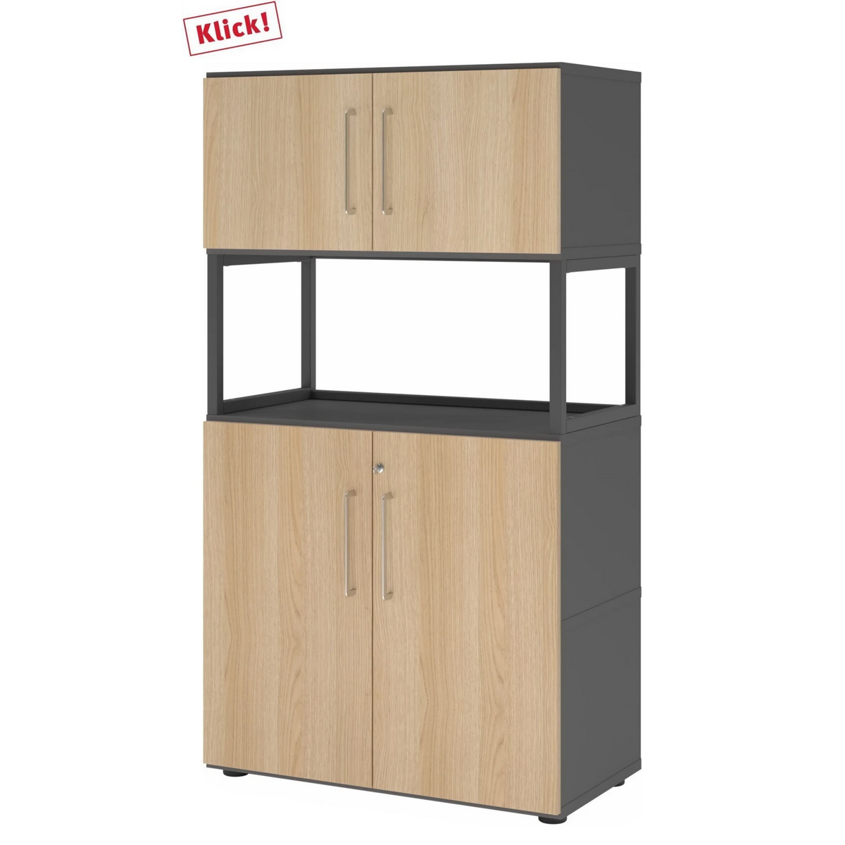 FlexWall | 4 OH | 2 x Türen + Rahmen | mit Stellfüßen - buerostuhl24