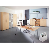 Modernes Büroensemble BETA 4980 mit Schreibtisch, Bürostuhl und Schränken in Grau und Holzoptik von hjh OFFICE PRO