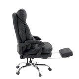 Homeoffice Chefsessel Relax Legoro in Schwarz mit ausziehbarer Fußstütze und verchromtem Fußkreuz von MyBuero