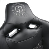Prägung und Durchbrüche der Rückenlehne des Gaming-Stuhls GAMEBREAKER SX 04 in Schwarz von hjh OFFICE