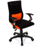 Kinderdrehstuhl KIDDY PRO AL in Schwarz-Orange mit Armlehnen und Rollenfußkreuz von hjh OFFICE