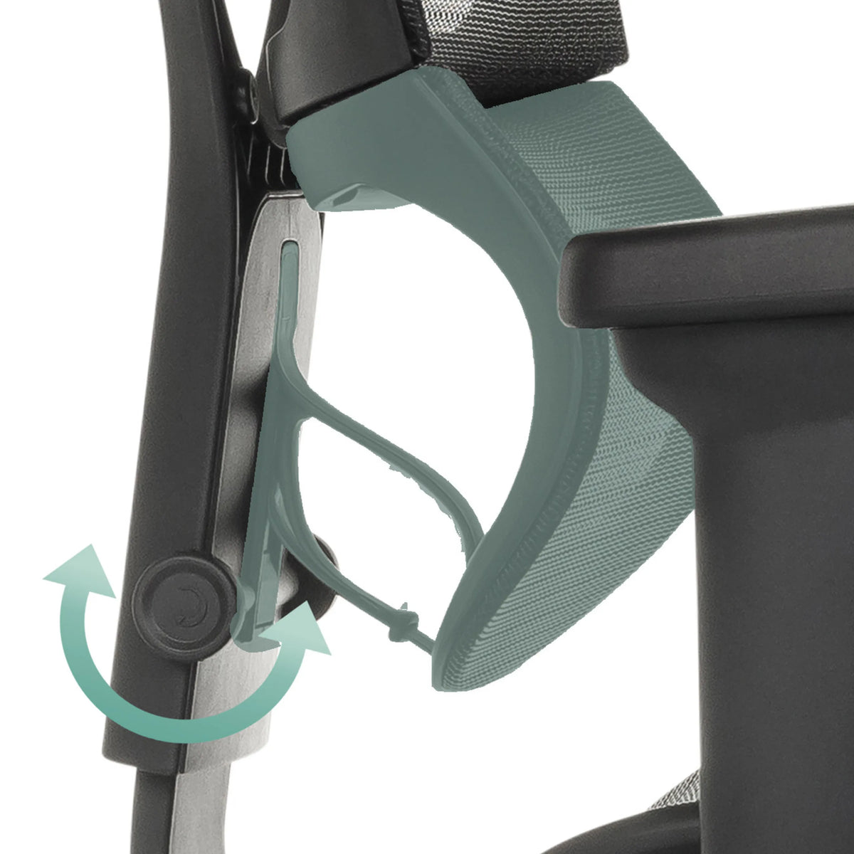Verstellbarer Mechanismus der Armlehne des Luxus-Chefsessels ERGOHUMAN SLIM ULTRA GEN2 von hjh OFFICE