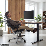 Luxus-Chefsessel ERGOHUMAN PLUS LEGPRO GEN2 mit Netzrücken in Schwarz von hjh OFFICE (KI-generiertes Bild)
