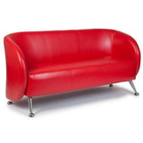 Rotes Loungesofa ST. LUCIA als Drei-Sitzer mit glänzenden Metallfüßen von hjh OFFICE