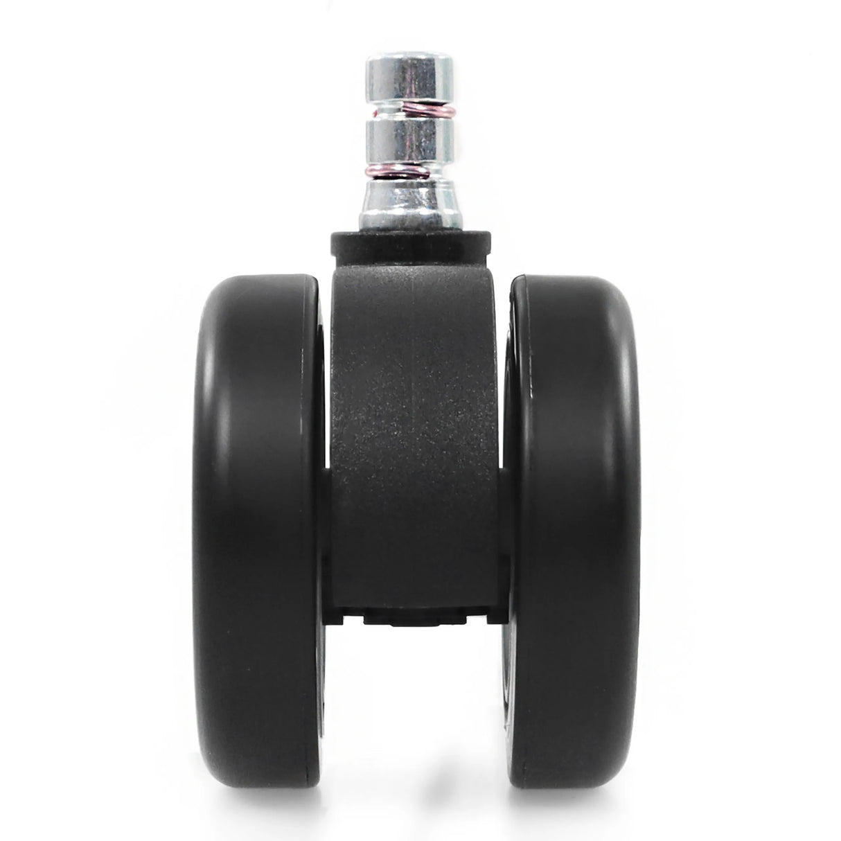 Schwarze Stuhlrolle 5x ROLO COLOR 60 11mm/60mm für Hartböden mit metallischem Steckstift von hjh OFFICE – 360-Grad-Ansicht (Frontansicht 0°)