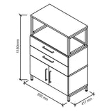 Technische Zeichnung des Sideboards FlexWall mit 800 × 417 mm von hjh OFFICE PRO