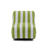 Grün-weiß gestreiftes Luftsofa Sitzolo Air mit vertikalen Streifen von hjh LIVING – 360-Grad-Ansicht (Frontansicht 0°)