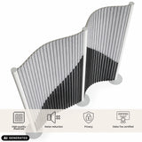Graue Sicht- und Schallschutz-Trennwand Flexmiut Wave mit wellenförmigem Design von hjh OFFICE (KI-generiertes Bild)