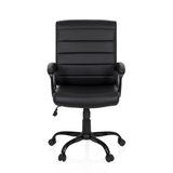 Schwarzer Homeoffice Chefsessel ERGOSMOOTH BIG mit gesteppter Polsterung und Fußkreuz mit fünf Rollen von hjh OFFICE – 360-Grad-Ansicht (Frontansicht 0°)
