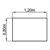 Technische Zeichnung des Schreibtischs XTRA XB 12 SS mit 1,20 x 0,80 m von hjh OFFICE PRO