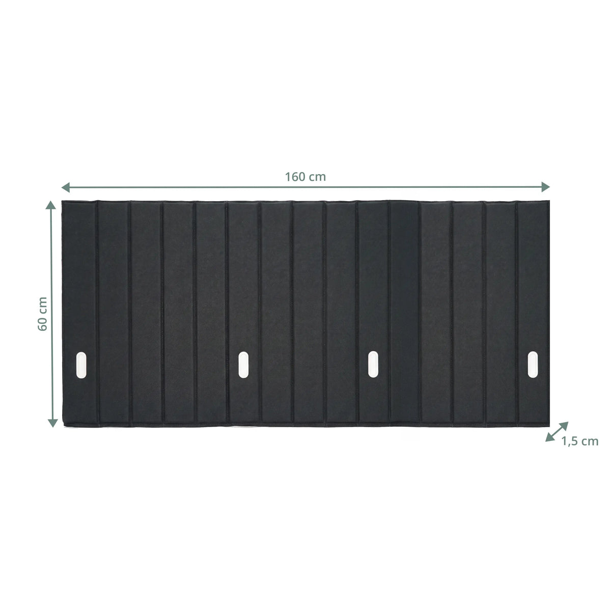 Maßzeichnung der Tischtrennwand FLEXMIUT ROLL mit 160 × 60 cm von hjh OFFICE