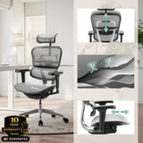 Luxus-Chefsessel ERGOHUMAN ULTRA GEN2 mit verstellbarer Kopfstütze und Armlehnen von hjh OFFICE (KI-generiertes Bild)