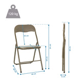 Technische Zeichnung des Klappstuhls TUDELA BASIC mit einer Höhe von 92 cm und 120 kg Belastbarkeit von hjh OFFICE