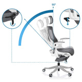 Verstellbare Rückenlehne mit 90-Grad-Winkel des Profi-Bürostuhls SPEKTRE von hjh OFFICE