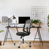 Schwarzer Homeoffice-Bürostuhl SEDIOLO B mit Netzrückenlehne und Armlehnen von hjh OFFICE