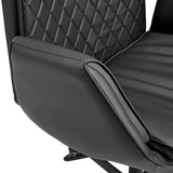 Gepolsterte Armlehne und Rautensteppung des Homeoffice-Bürostuhls Criss-Cross 10 von hjh LIVING
