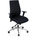 Profi-Bürostuhl PRO-TEC 250 in Schwarz mit Armlehnen und silbernem Sternfuß auf Rollen von hjh OFFICE