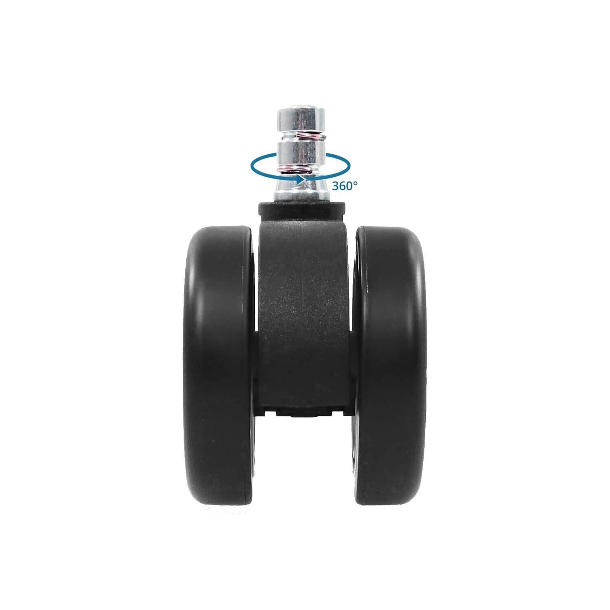 360-Grad-drehbare Stuhlrolle des Modells 5x ROLO COLOR 60 11mm/60mm in Schwarz für Hartböden von hjh OFFICE