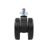 360-Grad-drehbare Stuhlrolle des Modells 5x ROLO COLOR 60 11mm/60mm in Schwarz für Hartböden von hjh OFFICE
