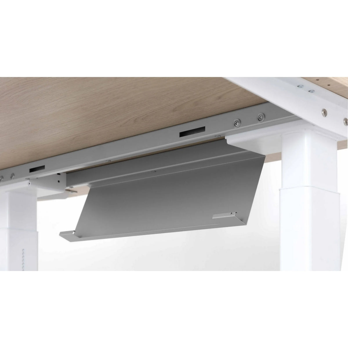 Kabelkanal unter der Tischplatte des höhenverstellbaren Schreibtischs XTRA XB 2E WW von hjh OFFICE PRO