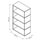 Technische Zeichnung des Regals FlexWall mit 1452 × 800 mm von hjh OFFICE PRO
