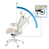 Verstellbare Rückenlehne des Profi-Bürostuhls ERGO LINE W mit einem Neigungswinkel von 90° von hjh OFFICE