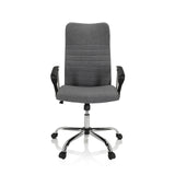 Grauer Homeoffice-Bürostuhl ARTON 40 mit Armlehnen und glänzendem Fußkreuz mit fünf Rollen von hjh OFFICE – 360-Grad-Ansicht (Frontansicht 0°)