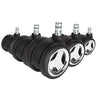 5x ROLO GAME No-Noise 11mm/60mm | Hartböden - Stuhlrollen - buerostuhl24