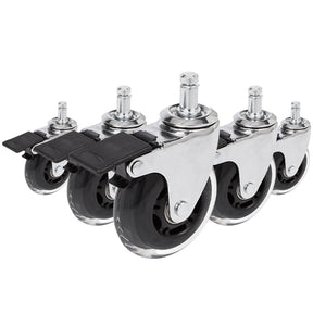 5x ROLO SKATE CT 11mm/75mm | mit Feststellbremse | Hartböden - Stuhlrollen - buerostuhl24