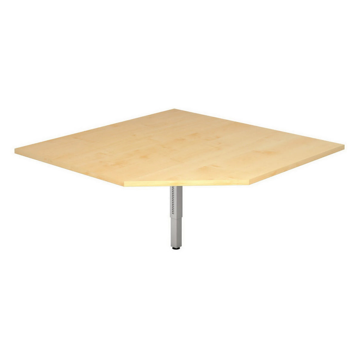 Trapezplatte in Ahorn des Schreibtischs RT12 mit silberfarbenem Standfuß von hjh OFFICE PRO