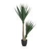 Kunstpflanze YUCCA in Grün mit schmalen Blättern und schwarzem Topf von hjh OFFICE