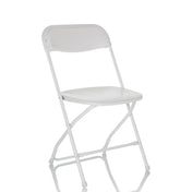 Weißer Outdoor-Stuhl TUDELA XXL W mit klappbarem Gestell und glatter Sitzfläche von hjh OFFICE