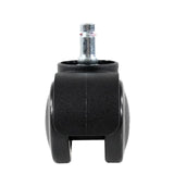 Schwarze Stuhlrolle 5x ROLO ESD 10mm/50mm für Hartböden mit silberfarbenem Metallstift von hjh OFFICE