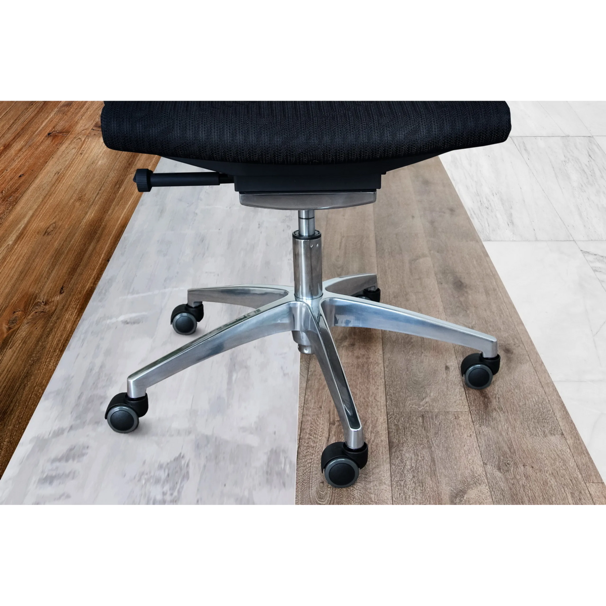 Fünfstrahlkreuz mit schwarzen Stuhlrollen 5x ROLO 11mm/50mm für Hartböden von hjh OFFICE