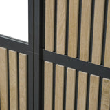Holzlamellen mit schwarzem Metallrahmen der Trennwand FLEXMIUT MODUL von hjh OFFICE