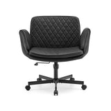 Schwarzer Homeoffice-Bürostuhl Criss-Cross 10 mit Steppung und Fußkreuz mit fünf Rollen von hjh LIVING – 360-Grad-Ansicht (Frontansicht 0°)