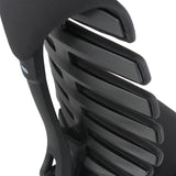 Stoffbezogene Rückenlehne mit horizontalen Lamellen des Counterstuhls ERGO LINE II WORK von hjh OFFICE