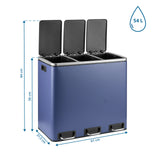 Maßansicht des Mülleimers Clean 9 in Blau mit 61 x 84 cm von hjh OFFICE
