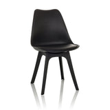 Schwarzer Schalenstuhl SCANDI P mit vier Beinen von hjh OFFICE – 360-Grad-Ansicht (Frontansicht 15°)
