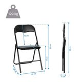 Technische Zeichnung des Klappstuhls TUDELA BASIC mit einer Höhe von 92 cm und Belastbarkeit von 120 kg von hjh OFFICE