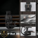 Luxus-Chefsessel ERGOHUMAN SIGNATURE GEN2 in Schwarz mit Netzbezug und verstellbarer Kopfstütze von hjh OFFICE