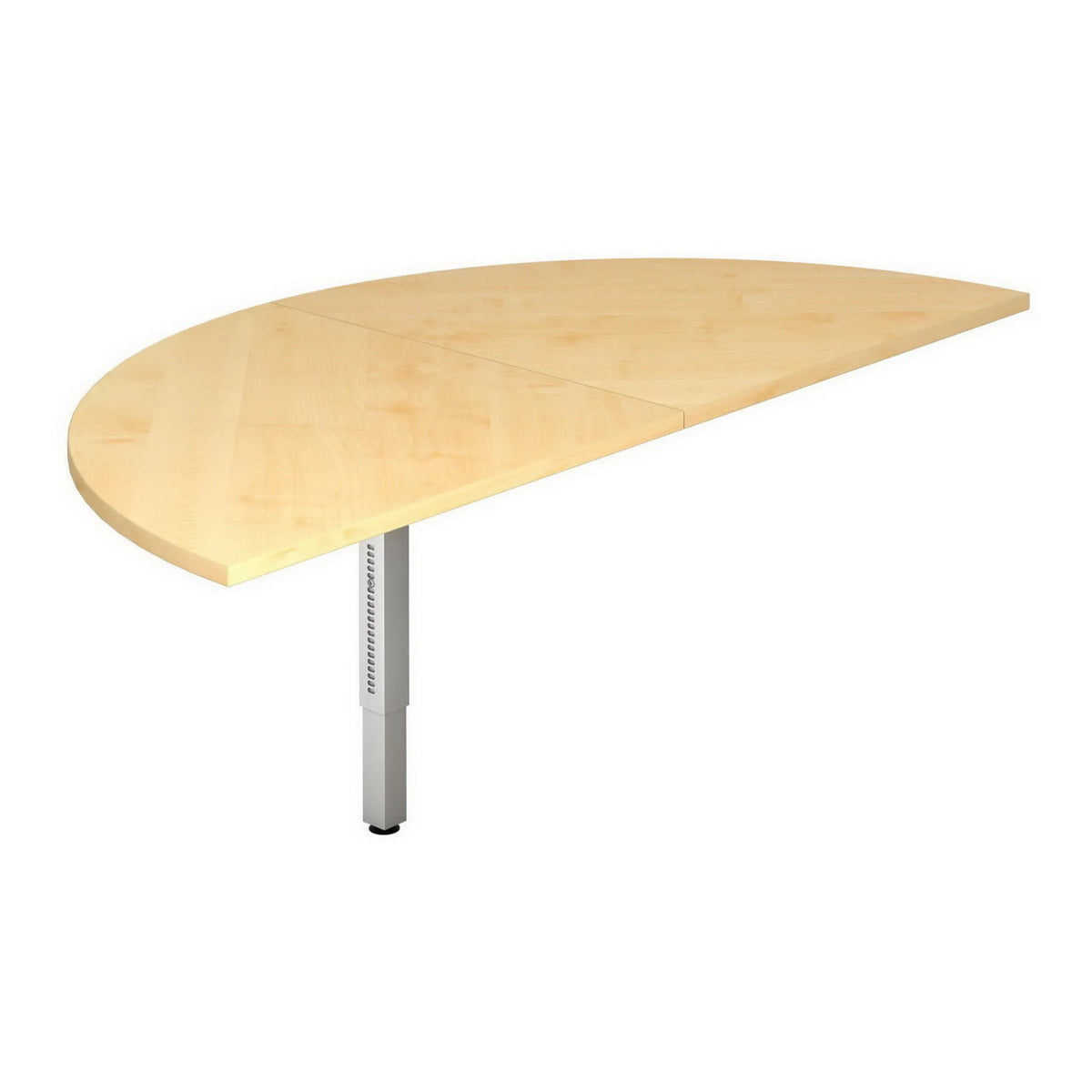 Ansatztisch HA60 / HA80 / HA160 aus hellem Ahornholz mit einem silberfarbenen Tischbein von hjh OFFICE PRO