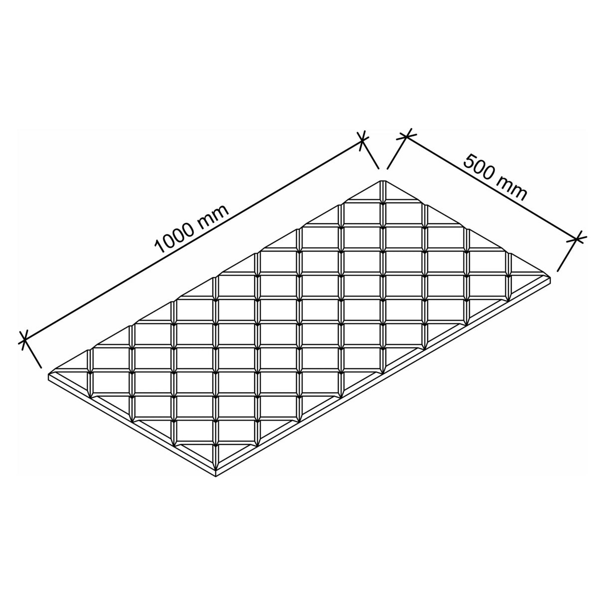 Technische Zeichnung des Zubehörs AWPX10 mit 1000 × 500 mm von hjh OFFICE PRO