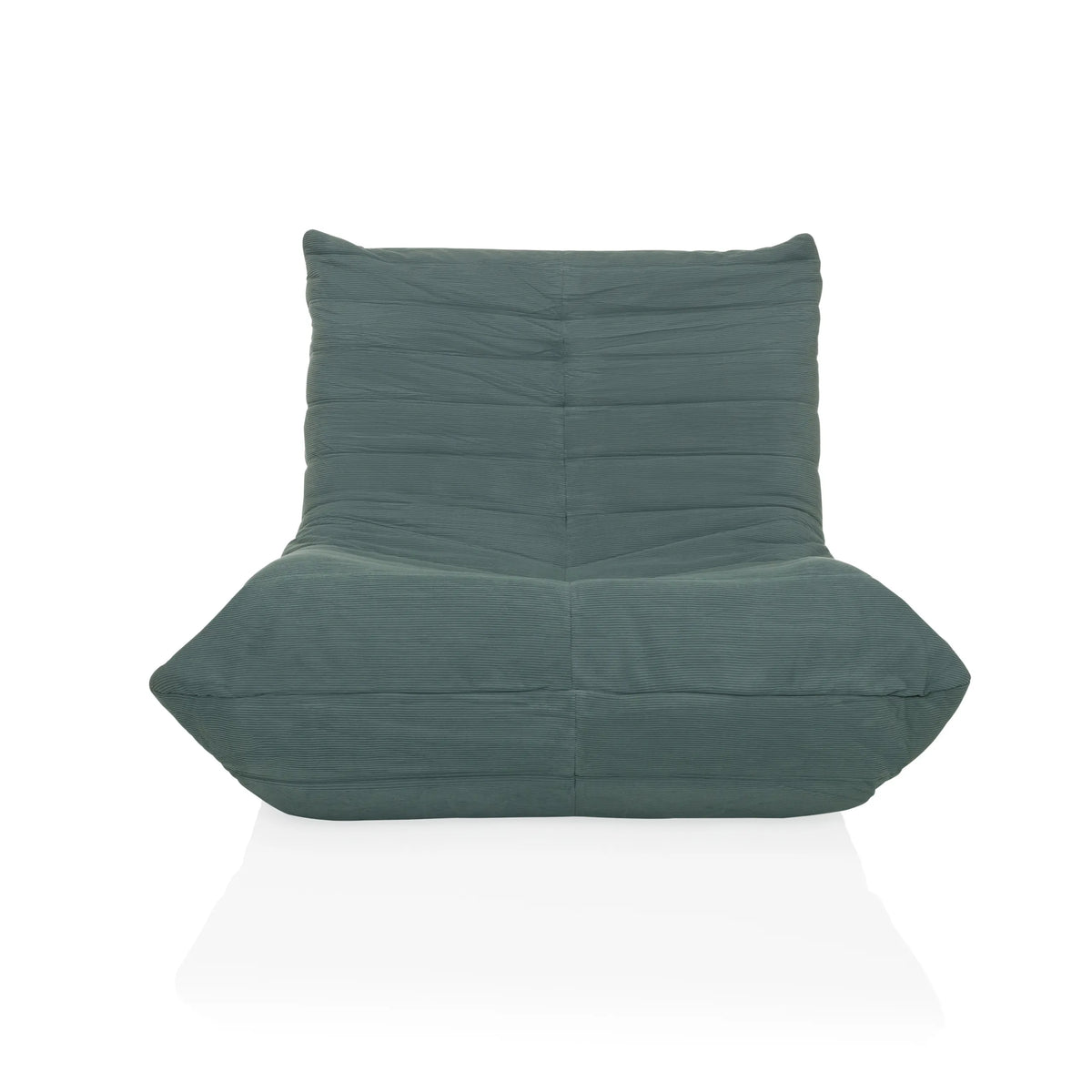 Taubenblauer Loungesessel Sitzolo mit Stoffbezug und Steppung von hjh LIVING – 360-Grad-Ansicht (Frontansicht 0°)